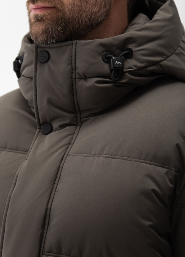 Мужской пуховик с капюшоном  модель № 28405 универмаг малина