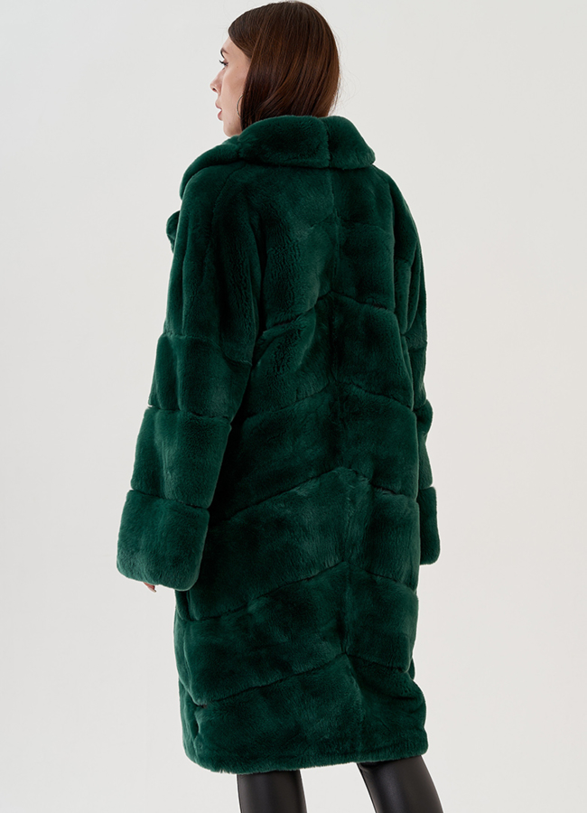 Шуба удлиненная из меха кролика модель № 81497 в кредит