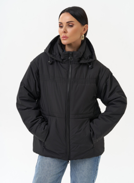 Женская утепленная куртка со съемными рукавами