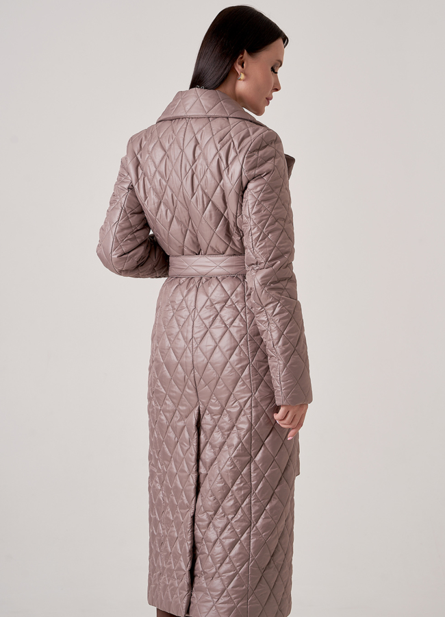 фото Женское демисезонное пальто на поясе модель № 17783