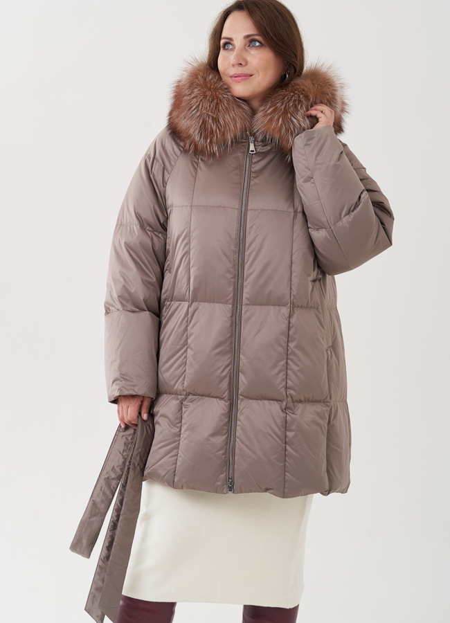Женский пуховик с капюшоном  модель № 25369 в кредит