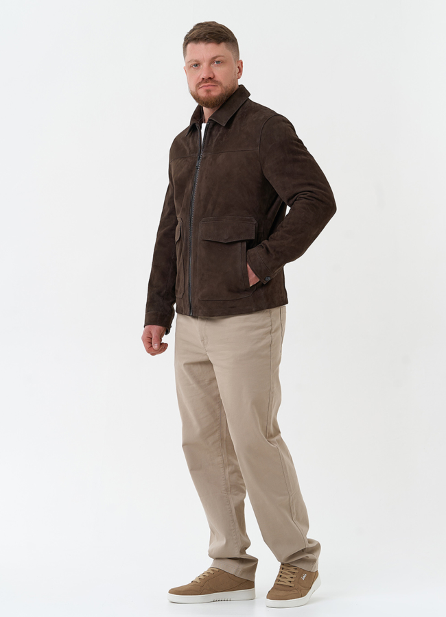 Мужская куртка из натуральной замши коричневого цвета модель № 30066 универмаг малина Мужская куртка из натуральной замши коричневого цвета модель № 30066 универмаг малина