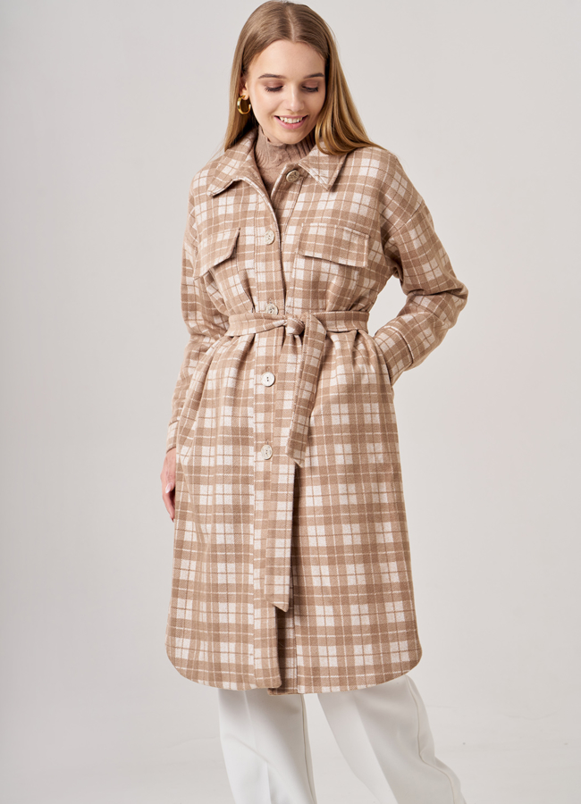 Женское полупальто-рубашка модель № 02 универмаг малина