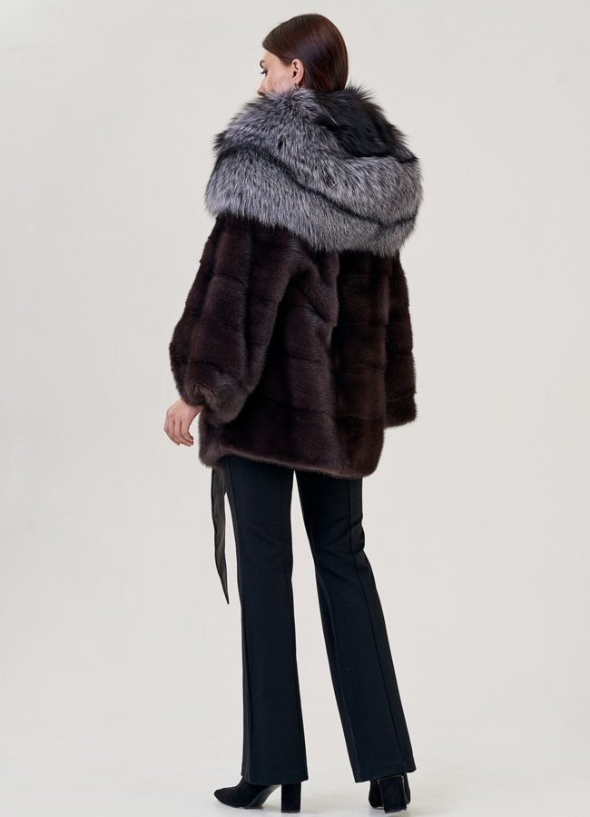 Норковая шуба оверсайз модель № 76865 в кредит