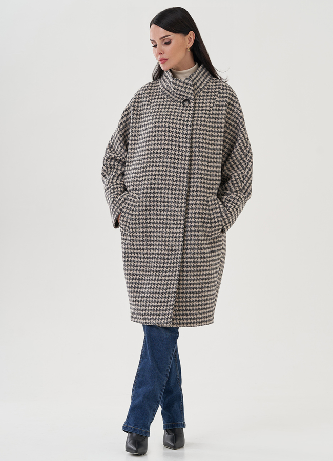 Полупальто женское с воротником стойка модель № 82087 в кредит