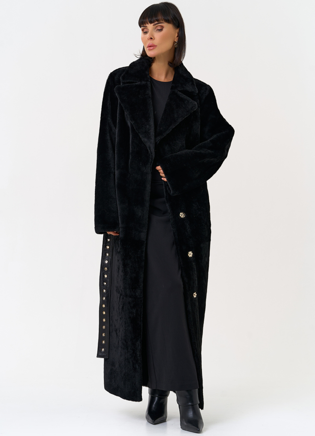 Женская натуральная дубленка с двойным поясом модель № 31612 в рассрочку Женская натуральная дубленка с двойным поясом модель № 31612 в рассрочку