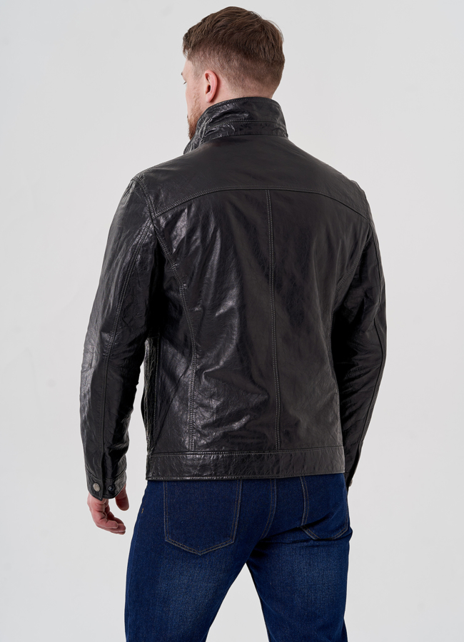 Мужская кожаная куртка  модель № 24405 универмаг малина