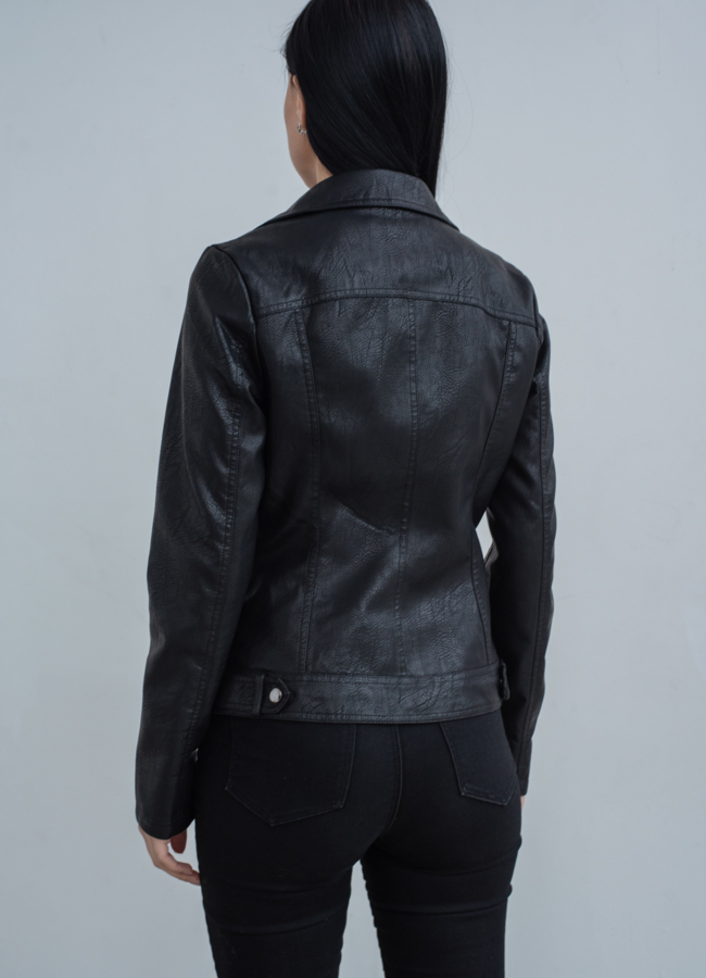 Куртка из эко кожи черного цвета модель № 20639 универмаг малина