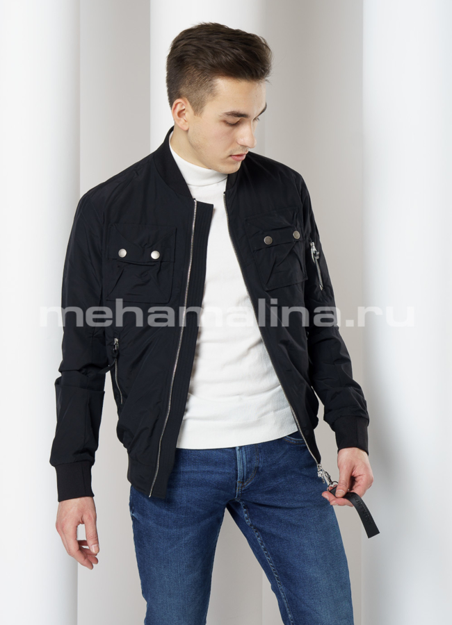 Куртка бомбер с накладными карманами модель № 5310 универмаг малина