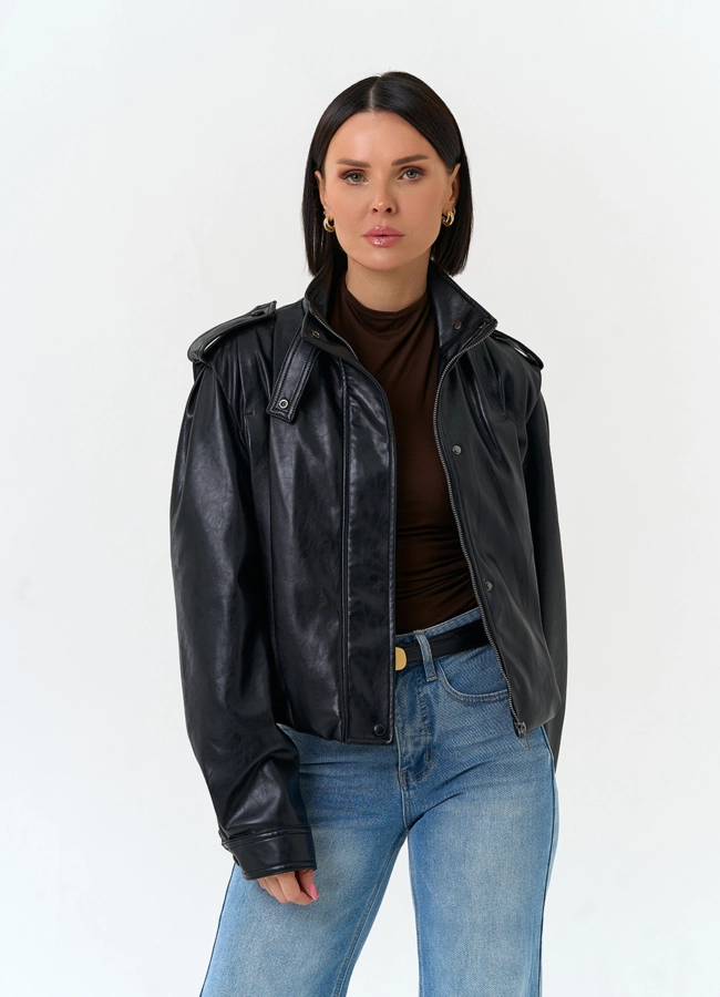 Женская куртка из эко кожи модель № 33149 универмаг малина