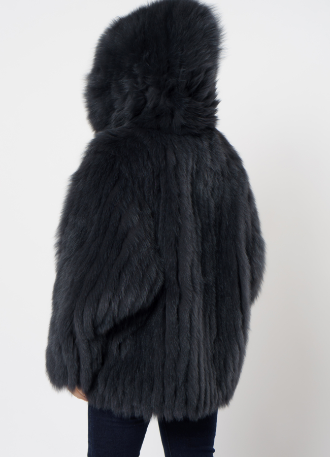 Шуба из песца с капюшоном модель № 21562 в рассрочку