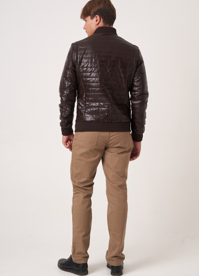 Куртка-бомбер из искусственной кожи модель № 820 в кредит