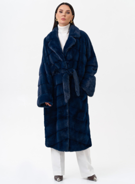 Длинная шуба с английским воротником