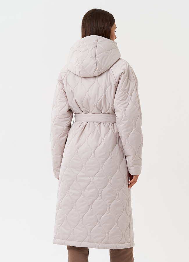 Стеганый пуховик с капюшоном модель № 28438 универмаг малина