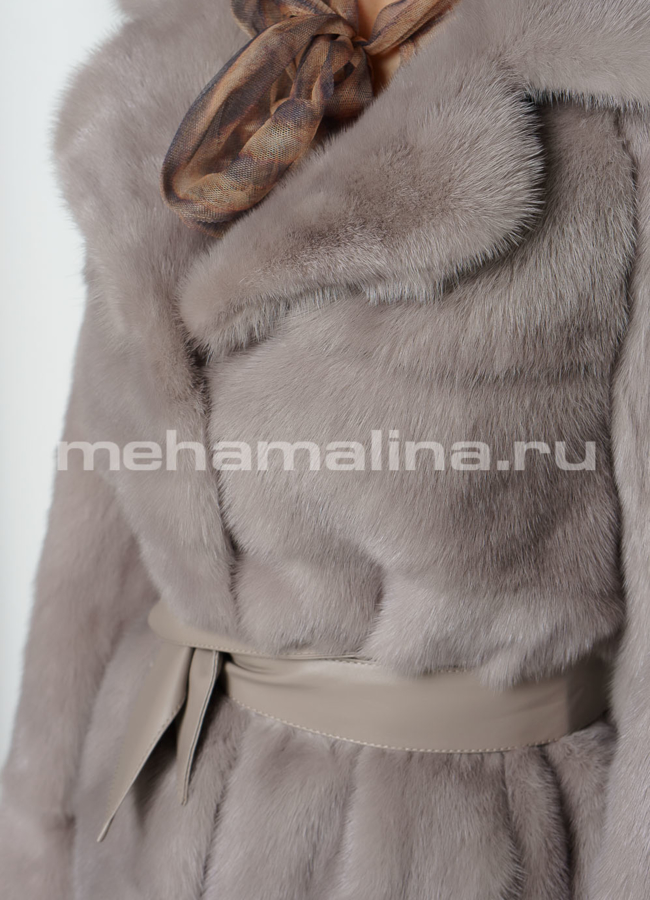 Укороченная норковая шуба с английским воротником модель № S-766 универмаг малина