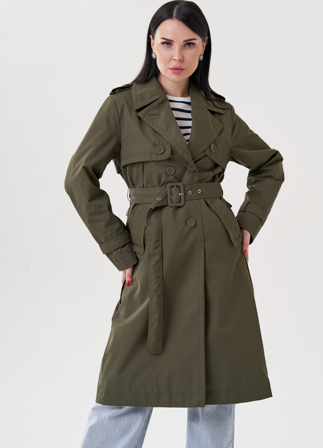 Женский плащ с английским воротником  модель № 24477 универмаг малина