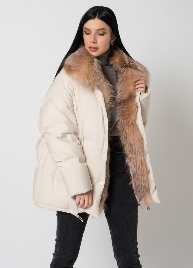 Пуховик с натуральным мехом модель № 2316 универмаг малина