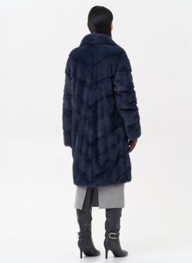 Норковая шуба с английским воротником 