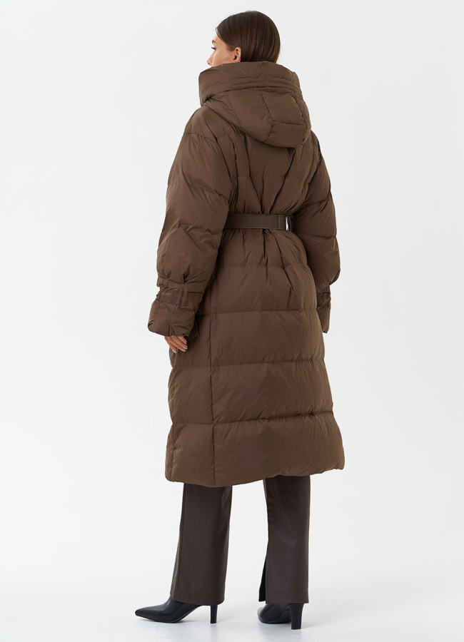 Женский пуховик с капюшоном модель № 28504 универмаг малина