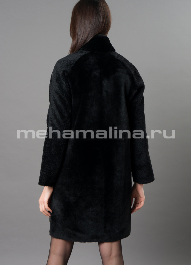 Шуба черного цвета  модель № D-237 универмаг малина