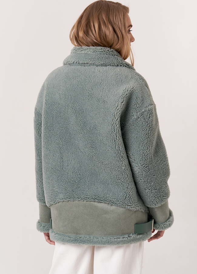 фото Куртка из шерсти с накладными карманами модель № 19431