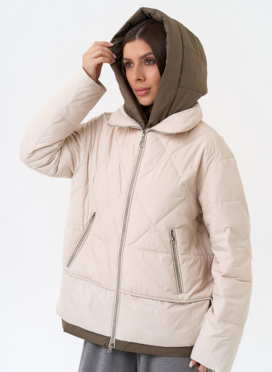 Женская куртка с контрастным капюшоном