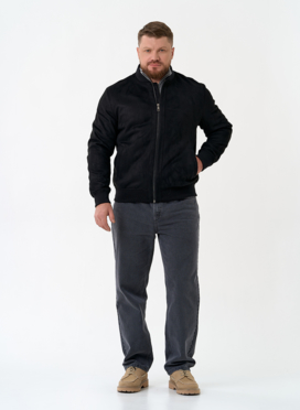 Мужская куртка бомбер из эко замши