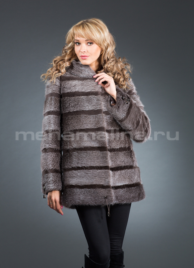 Шуба нутрия модель № S-151 меха малина
