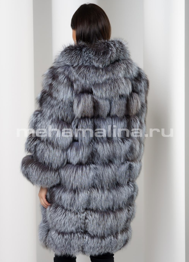 Жакет из чернобурки с капюшоном модель № 15-95 в кредит