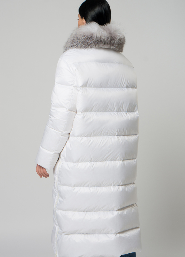 Пуховик женский с меховой отделкой  модель № 22167 в рассрочку