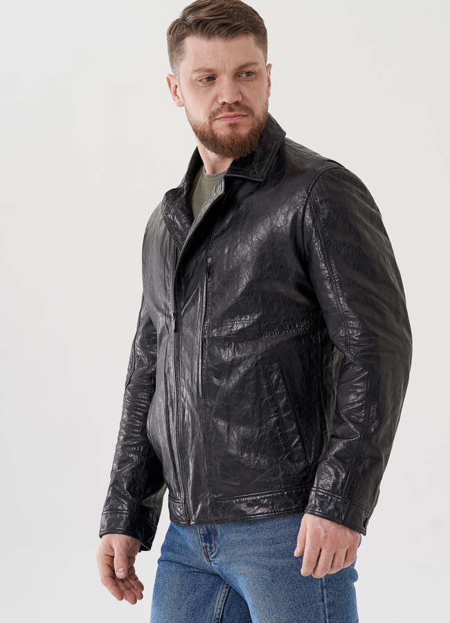Мужская куртка из натуральной кожи модель № 24441 в рассрочку