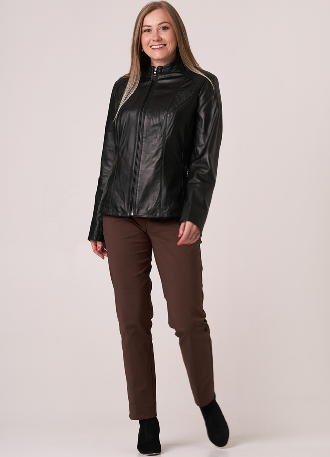 Женская куртка из натуральной кожи модель № 1731 универмаг малина