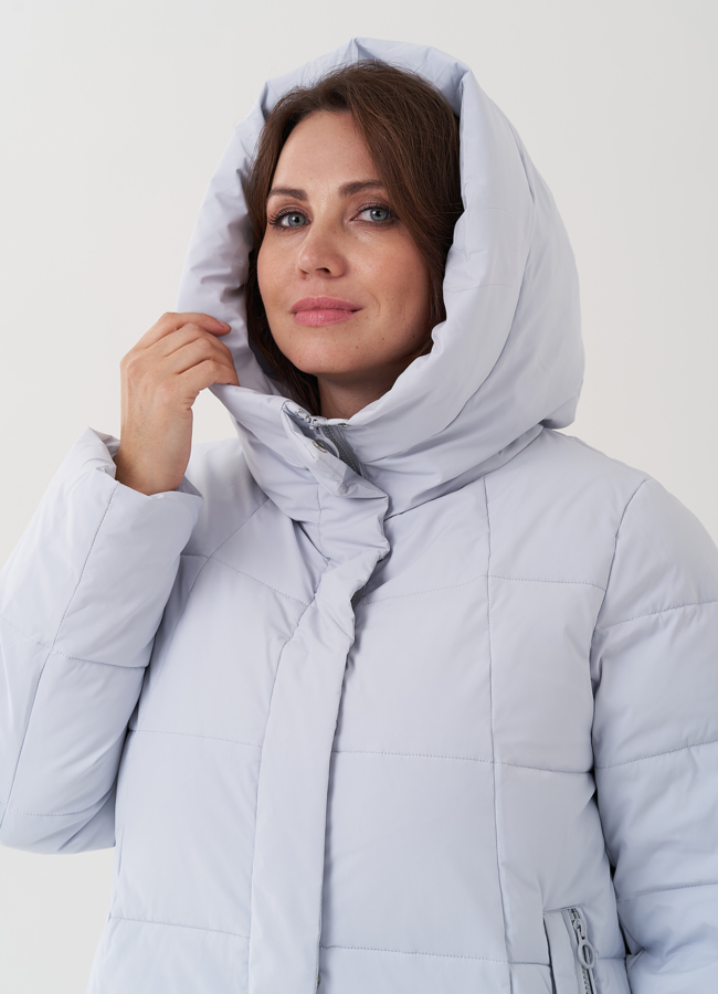 Женский пуховик с капюшоном  модель № 25713 в рассрочку