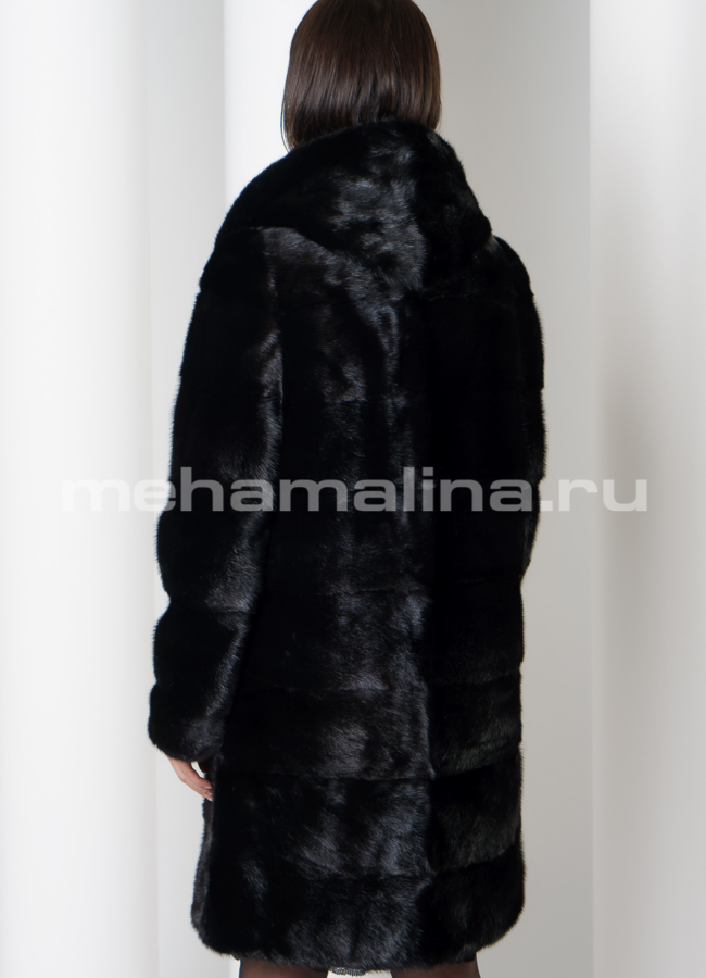Норковая шуба трансформер в черном цвете модель № 2105 универмаг малина