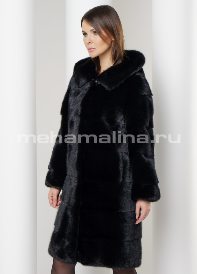 фото Норковая шуба поперечная модель № S-578