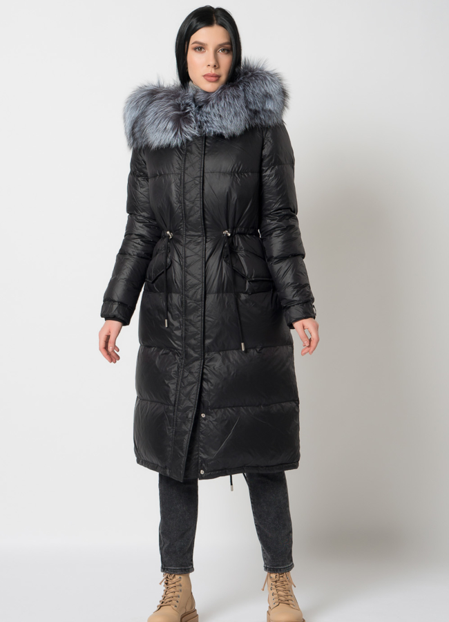 фото Парка - пуховик с мехом чернобурки модель № 75732