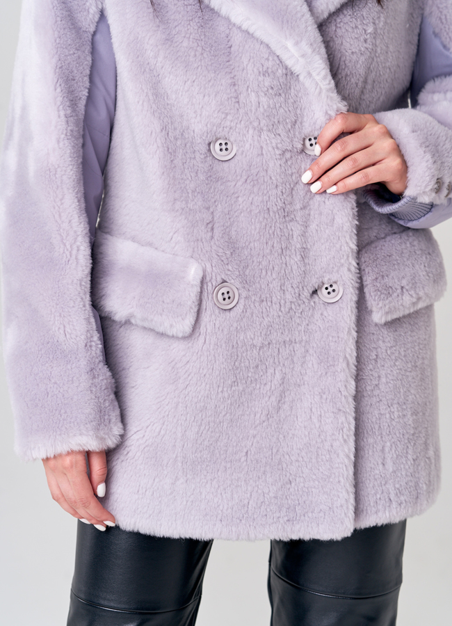 Женский комбинированный пуховик  модель № 21557 в кредит