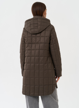 Стеганое пальто с капюшоном