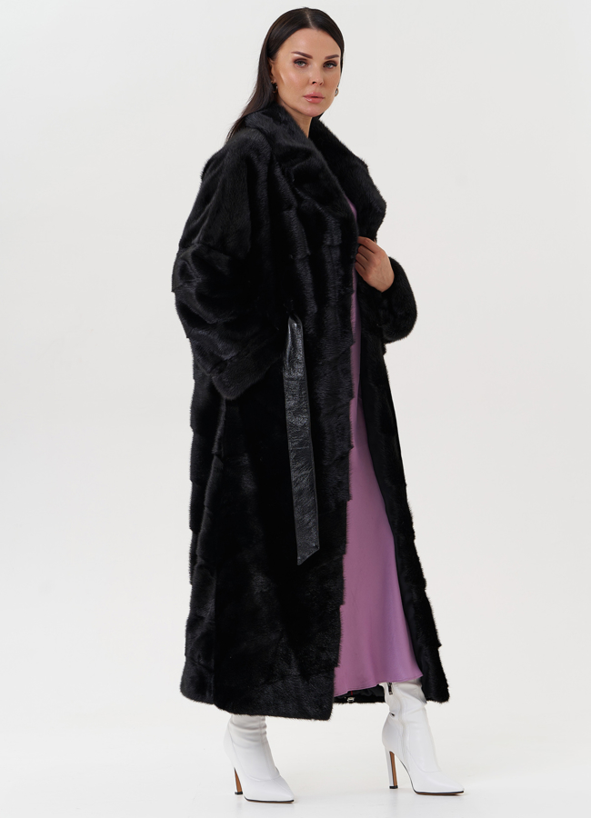 Женская длинная шуба из меха норки модель № 27593 универмаг малина