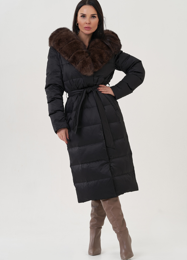 фото Женский пуховик с капюшоном  модель № 26075