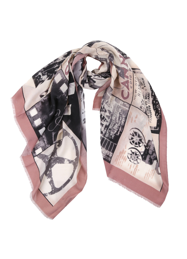 Шарф модель № А-45 меха малина