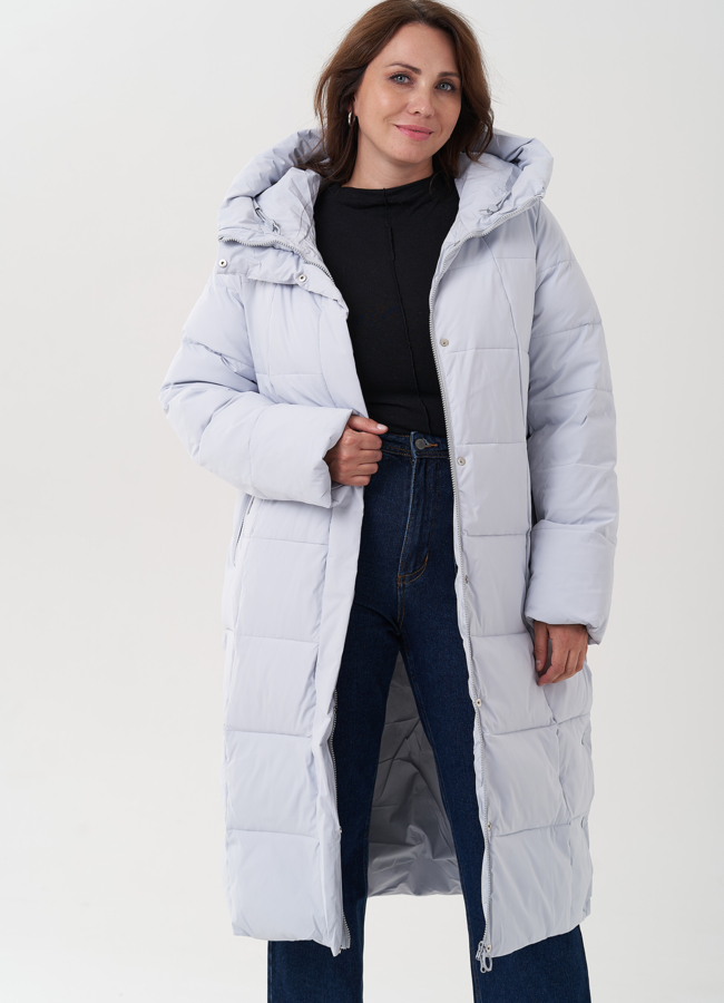 Женский пуховик с капюшоном  модель № 25713 универмаг малина