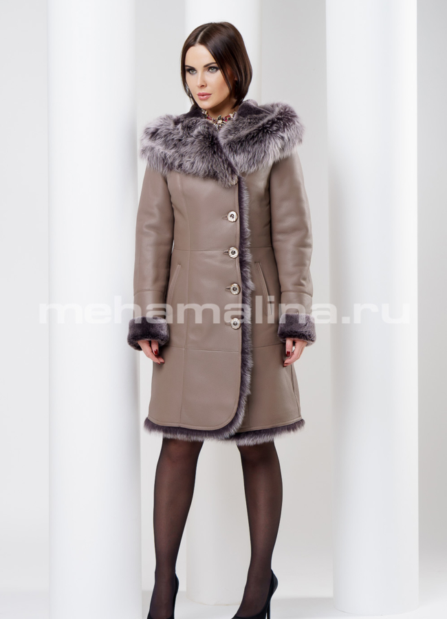 Дубленка на пуговицах модель № D-156 в рассрочку