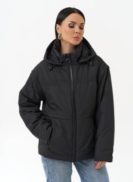 Женская утепленная куртка со съемными рукавами