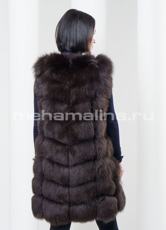 Стильная меховая жилетка из песца модель № M-79 в рассрочку