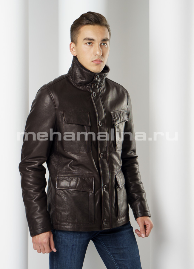 Натуральная дубленка модель № DM-118 универмаг малина