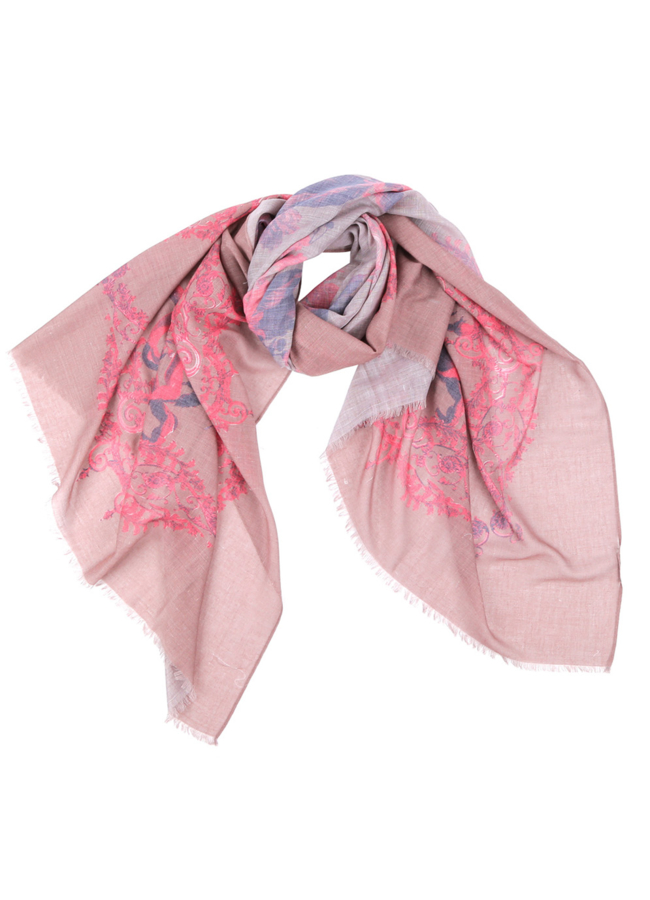 Шарф модель № А-23 меха малина