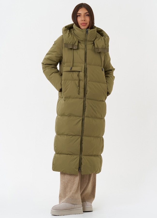 Женский пуховик с капюшоном модель № 28499 в кредит