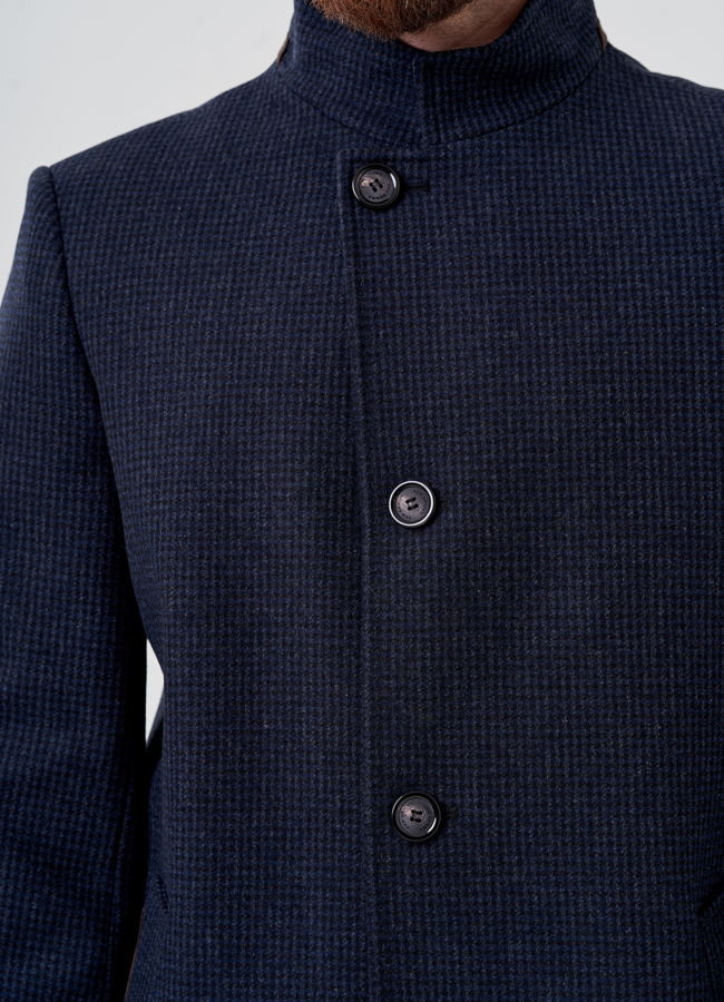 Мужское пальто в темно-синем цвете  модель № 24412 в рассрочку