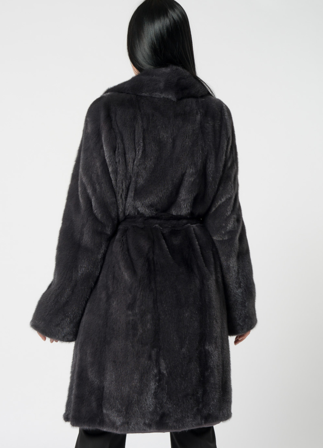 Норковая шуба с английским воротником модель № 1500 в кредит